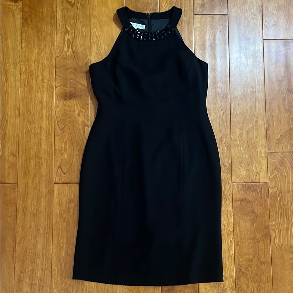 Evan Picone Black Embellished Midi Dress